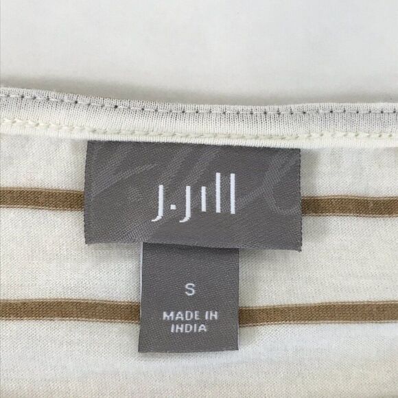 J. Jill Pima Floral Stripe Knit Top Women's Small Cotton Blend Stretch Casual - Picture 9 of 12